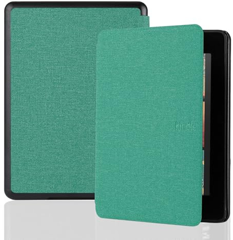 Rusoz fodral för 7 tum Amazon Kindle Paperwhite 2024 och Kindle Colorsoft Signature Edition - lätt och vikbart skyddsfodral för Paperwhite 12:e generationen, grön
