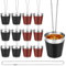 Schnapsgläser mit Kette, 12 Stück 30ml Schnapsgläser Edelstahl, Shot Becher Metall, Edelstahl Schnapsglas zum Umhängen, Shotgläser Metall Becher, Edelstahlbecher für Camping Wandern Party Deko