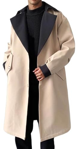 Giaccone Uomo Invernale - Giacca Anorak Bicolore Lunga Autunnale con Cappuccio per Stile Streetwear Casual da Uomo