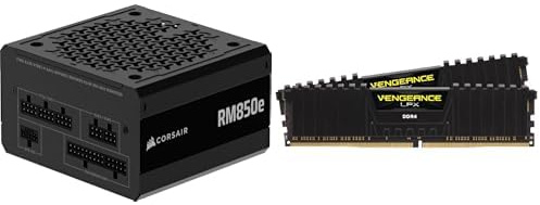 CORSAIR RM850e (2025) Fully Modular Low-Noise ATX Power Supply x CORSAIR VENGEANCE LPX DDR4 RAM 32GB (2x16GB) 3200MHz CL16-20-20-38 1.35V Intel XMP AMD EXPO Computer Memory
