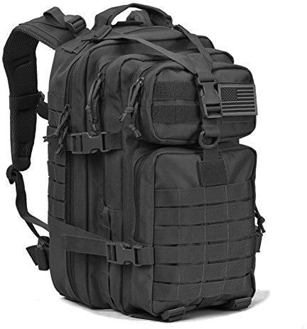REEBOW GEAR Tactical Backpack for Men Army Molle Military Style Assault Pack Bug Bag Backpacks Daypack (34L Black)