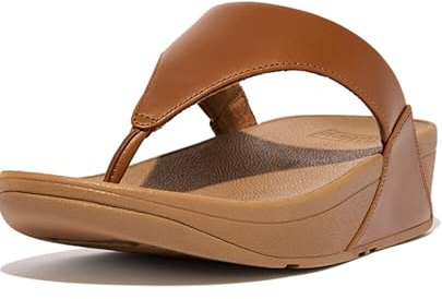 Fitflop Women's Lulu Leather Flip Flops, Toe-Post Sandals, Comfortable with Natural Arch Support - Light Tan - 4 UK