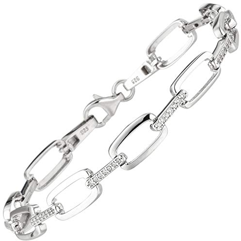 Jobo Damen-Armband aus 925 Sterling Silber mit 56 Zirkonia 19 cm