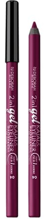 Deborah Milano - Matita Occhi 2 in 1 Gel Kajal e Eyeliner, Waterproof fino a 24H, Lunga Durata, Pigmenti Intensi e Texture Burrosa, Dona uno Sguardo Intenso e Definito, 04 Aubergine, 1.21 gr