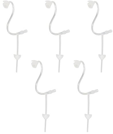 HOHXFYP 5 Stück Schallschläuche, Größe 2B, Linke Rechte Seite, Hörverstärker Ersatz, Schmale Schallschläuche und Kuppeln, Bte Hörgeräteschläuche(2BL-transparent)