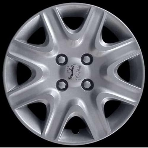 Kit de 4 enjoliveurs adaptables - pour Peugeot 308/207 - diamètre 15 - avec Logo chromé - Non Originaux