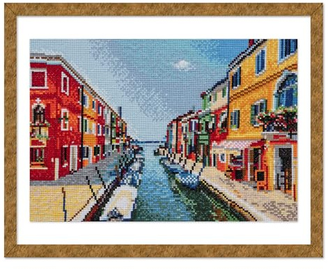 Trimits Kit per punto croce stampato, ricamo stampato, per adulti, principianti, bambini, regali di Natale, arte da parete (cornice non inclusa), tela Aida a 11 punti, estate italiana