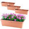 GarPet 4X Blumenkasten mit Wasserspeicher Blumenkasten Fensterbank Pflanzkasten Outdoor Wasserstandsanzeiger Gießschacht Bewässerungsband 60 cm Terrakotta