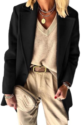 IDEALSANXUN Womens Wool Blazer Fall Winter Pea Coat Business Work Suit Jackets
