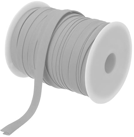 QUARKZMAN 2/5 tum snedband, sömband, dubbelfals, avskjutningsband, polyester, kontinuerligt bulksy, tillbehör, kantband för sömnad, gör-det-själv, fållar, quiltning, hantverk (grå, 152 m)