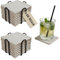16er Set Glasuntersetzer Cord Stoff Beige – Alternative zu Filz Untersetzer, Korkuntersetzer & Schiefer Untersetzer – Waschbar, rutschfest mit Aufbewahrung – Geschenkidee Einweihung – Tischdeko
