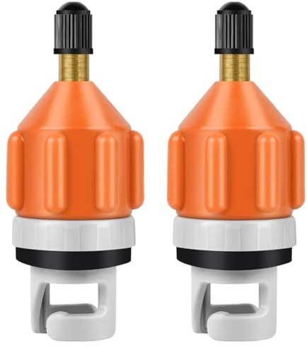 2 pièces adaptateur gonfleur paddle, vertical gonfleur matelas gonflable, adaptateur de valve pour moteur de paddleboard vertical de kayak, valve de pompe à air pour paddleboard gonflable (orange).