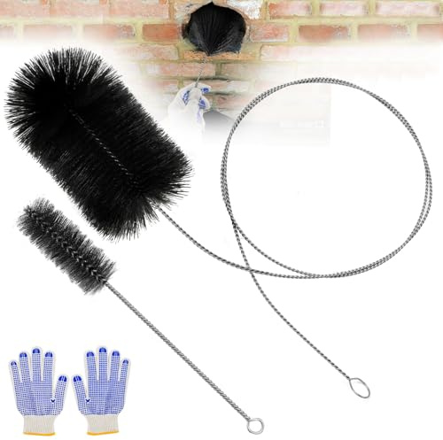 Kit de Ramonage Hérisson Ramonage Cheminée 150/180 mm Brosse de Ramonage Cheminée (2 Pièces)