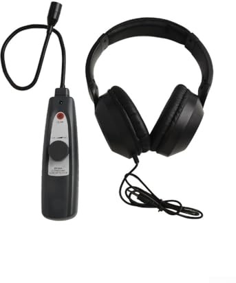 Qualoramall Detector de fugas para prueba de vacío de presión de gas de aire, agua, con alarma de luz de sonido y conector de auriculares, herramienta de diagnóstico portátil para freno de CA