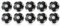Robertson Kickerball Winspeed 35 mm 10er Set schwarz-Silber, farbecht, Abriebfest und langlebig, für Tischfußball und Tischkicker