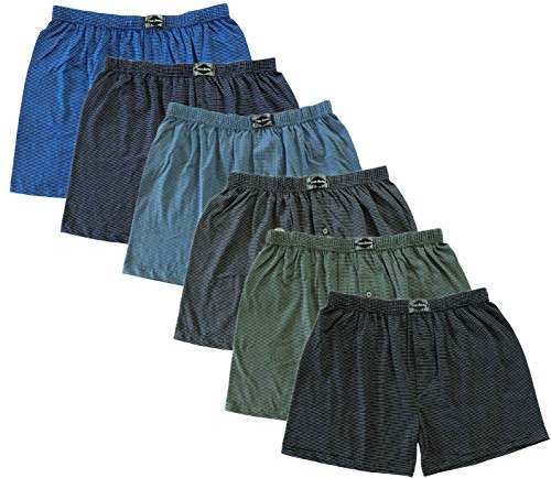 BestSale247 6-pack klassiska boxershorts för män med gylf underkläder retroshorts överdimensionerade kalsonger 100 % bomull storlek 5 (M) till 13 (7XL)