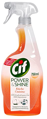 6er Pack - Cif Power & Shine Küchen Reiniger mit Orangen- und Citrusöl 750ml