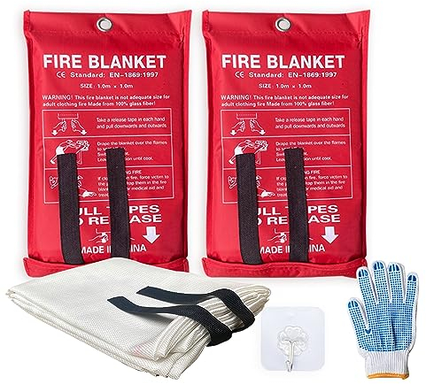 Feuerlöschdecke für Zuhause, Größe XL, 150 x 150 cm, Notfall für Menschen, feuerhemmende Decke, Feuerschutz, große Unterdrückung, Fiberglas, Küche, Zuhause, Restaurant, Haus, feuerfest,