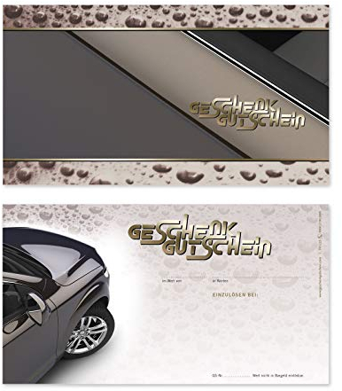 GESCHENKGUTSCHEINcom by POS-HAUER. 25 Gutscheine. Gutscheinkarten für Autopflege Car-Wash Autowaschstraße.