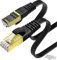 KASIMO 25m lan kabel 25 meter cat 7 Kabel 25m Netzwerkkabel 25m CAT 7 Kabel Flach - 10 Gbits / 600MHz - Internet Kabel 25m mit vergoldetem RJ45 – 25 m lan kabel internetkabel 25m Patchkabel Schwarz