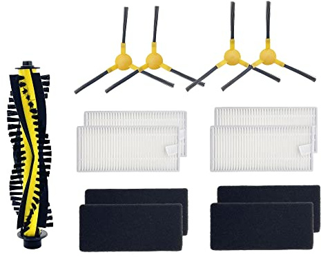 Smilefil Ersatzteile Zubehör für Tesvor X500 Pro M1 M2 T8 Neatsvor X500/600 Pro Roboter Staubsauger Saugroboter, 4 Seiten Bürsten +1 Rollenbürste +4 Filter