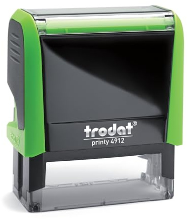 Trodat – Printy 4912 – pastellgrön – anpassa med önskad text, designa här online – självfärgande stämpel som namnstämpel, adressstämpel, företagsstämpel, 5 rader, 46 x 17 mm