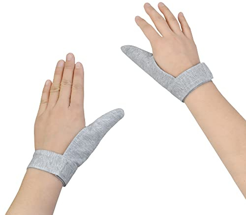 rainbowstar 2 Pack Adult Thumb Guard Trichtillomania Finger Cove for Helping Stop Hair Pulling Skin Picking Thumb Sucking Dermatillomania Habit Helper (S)