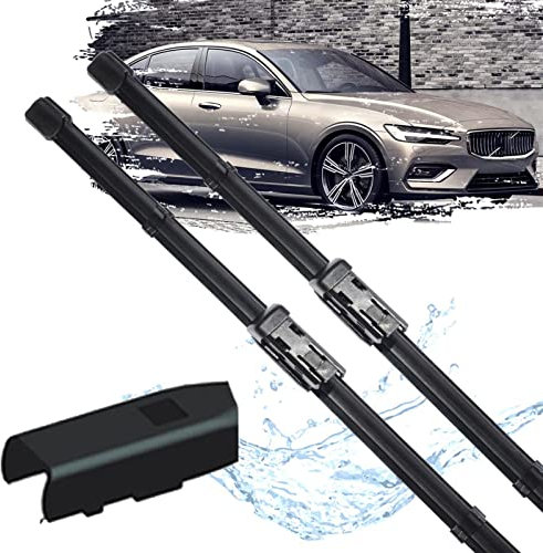 MSRAO Limpiaparabrisas Limpiaparabrisas Delanteros Planos para Coche, para Volvo S60 2019 2020 2021 2022, Pantalla De Limpieza, Parabrisas, Accesorios para Coche, Ventana, 2 Uds.