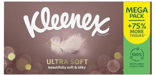 Kleenex Ultra Soft Mega Pack, 112 Sheets - Beautifully Soft And Silky Tissues
