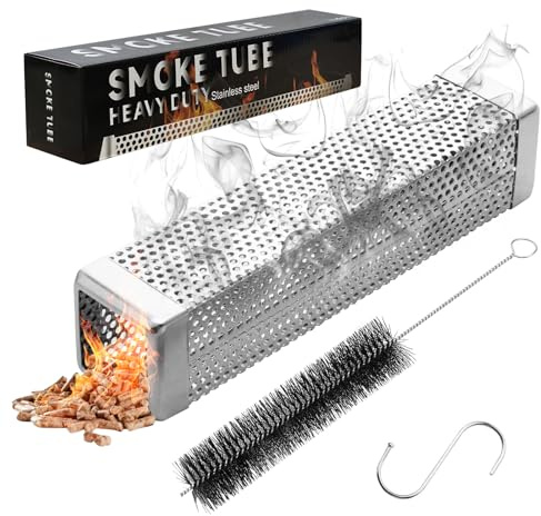 Smoke Tube for Pellet Grill, 4 Hours of Billowing Smoke, Stainless Steel Pellet Smoker Tube for All Grill or Smoker, Hot or Cold Smoking (10-inch-1 Pcs)