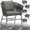tectake® Gartenstühle Set, Geflecht-Stuhl, Gartenstuhl Rope, Stühle Outdoor, Balkon Sessel, Terrassenmöbel mit Sitzpolster und Kissen für Garten, als Terrassenstuhl, Gartensessel - 6er Set