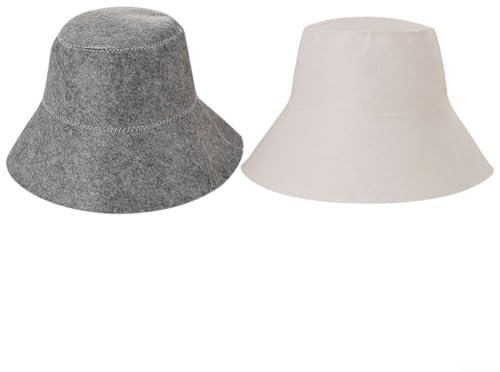 Traditional Felt Sauna Hat Russian Bath House Head Protection Cap Heat Resistant Lightweight Wool Felt Hair Cover for Banya Spa Grey White(White)