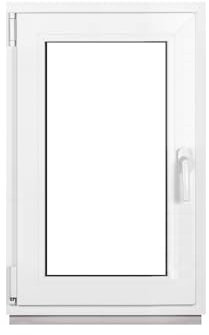 Framex Finestra in Plastica Bianca, Larghezza x Altezza 50 x 80 cm (500 x 800 mm), Triplo Vetri (32 mm), Anta-Ribalta, Girevole DIN Sinistra – Premium