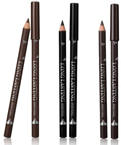 3Pcs Eyebrow & Eyeliner Pencil Set – Waterproof & Smudge-Proof Brow Pen – Long-Lasting Makeup for Precise Definition Includes Black, Brown Coffee Shades