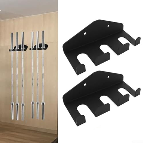Lot de 2 supports muraux en métal pour barres d'haltérophilie à domicile