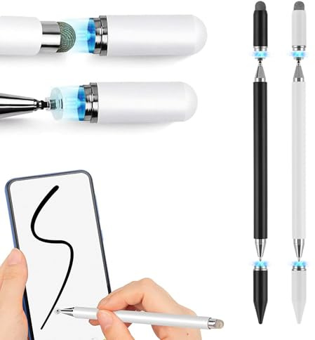 THQAE 2-Pack 3 en 1 Lápiz Táctil para Tablet,lápices capacitivos universales para Pantalla táctil,Táctil de Alta Sensibilidad y Precisión,lápices ópticos para Todas Las tabletas