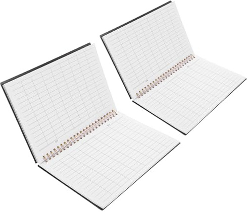 PRETYZOOM Libro Contabile a Griglia Verticale e Orizzontale Copertina in Pp Resistente, Set da 2 Quaderni da 60 Fogli per Contabilità Personale e Aziendale, Registro Spese e Bilancio