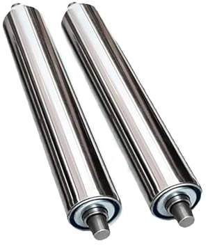 2-pack omotoriserade transportrullar av rostfritt stål | Diameter 25mm/1 inch,L 100mm
