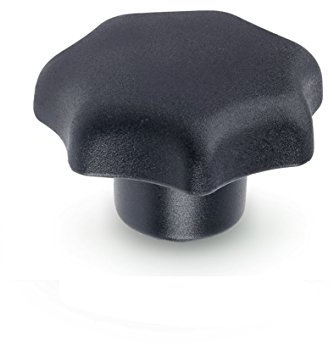 Ganter Standard Elements DIN 6336 KT 25 K Mangos de popa con casquillo roscado M5, negro, DIN 6336-KT-80-M16-K