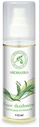 Fußspray mit Natürlichem Teebaumöl 115ml - Fussdeo - Fußdeospray für Fußpflege - Frischer Duft - Befeuchtung der Haut der Füße - Fußerfrischung - Foot Spray