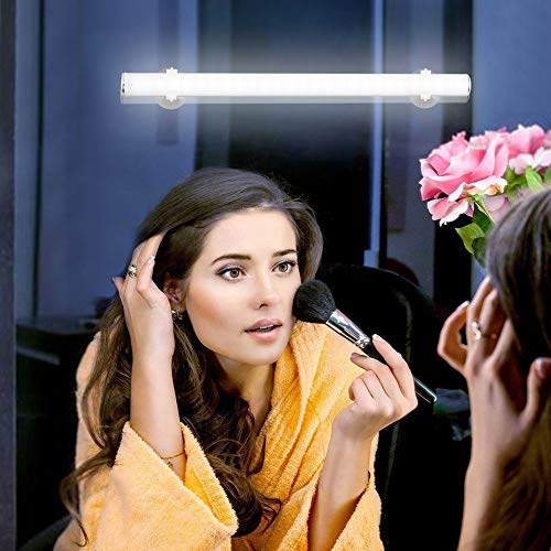 Lixada Applique murale LED sans fil rechargeable avec contrôle tactile pour miroir de maquillage, salle de bain