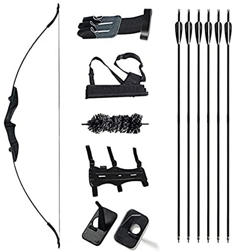 Huntingdoor Pfeile und Bogen Set 57 Zoll Takedown Recurvebogen mit Doppelpfeilauflage Carbonpfeile Kit Bogenschießen für Anfänger Zielübung