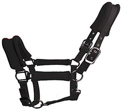 SagaSave Pferde Halfter Verstellbarer Riemen Halfter Kopfhalsband mit verdicktem Fleece gepolstert mit Mehreren Größen