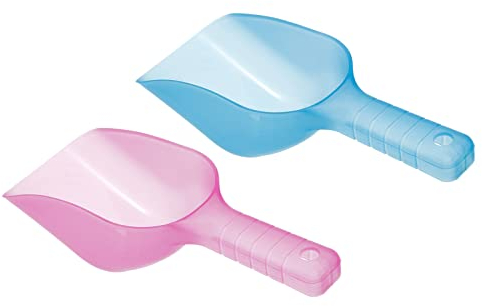 PATIKIL Ice Scoop, 1 Set Plastic 5.9 x 3.3 x 2.4 Ice Maker Shovel for Kitchen Bar Party, Blue, Pink