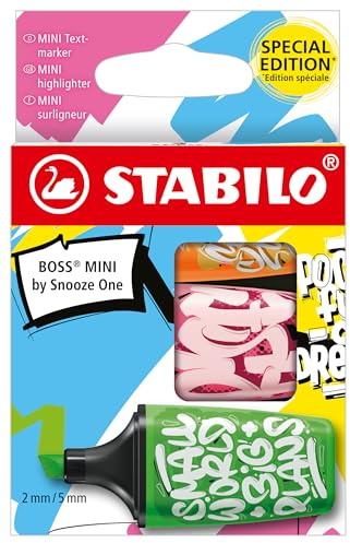 STABILO BOSS MINI by Snooze One - Highlighter - Pack of 3 - Orange, Pink, Green