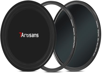 7artisans Filtre Nanomagnétique Filtre UV Réducteur de Lumière Filtre ND/Filtre Polarisant CPL/Filtre Dégradé GND/Filtre Antibrouillard Noir 1/4 pour Photographie de Portrait(67mm ND1000)