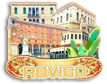 Quwsne Magnete da frigorifero Rovigo Italia, souvenir da viaggio in città, regali turistici, 3D, monumenti classici fatti a mano, decorazione per la casa, 1221