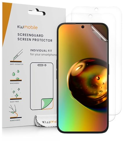 kwmobile skärmskydd kompatibel med ingenting telefon (2a) skärmskydd – 3 x ultraklart genomskinliga telefonfilmer