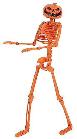 Sosoport 2 Pezzi di Scheletro di Zucca Ornamentale per Costume di Halloween Statua di Scheletro per La Decorazione del Cortile Ciondolo di Scheletro di Zucca Ornamentale