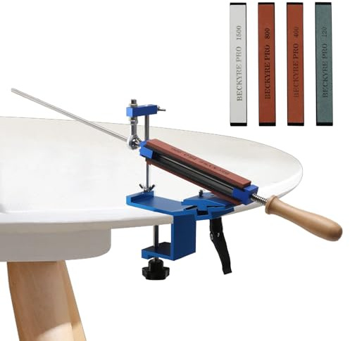 Cuchillo afilador, de ángulo fijo y ajustable cuchillo-clip profesional cuchillo afilado kit con 6 piedras de rodadura para todos los cuchillos de cocina